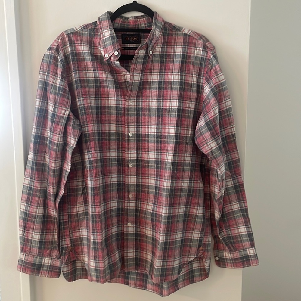BEAMS+ (made in Japan) size XL but fits like a L.